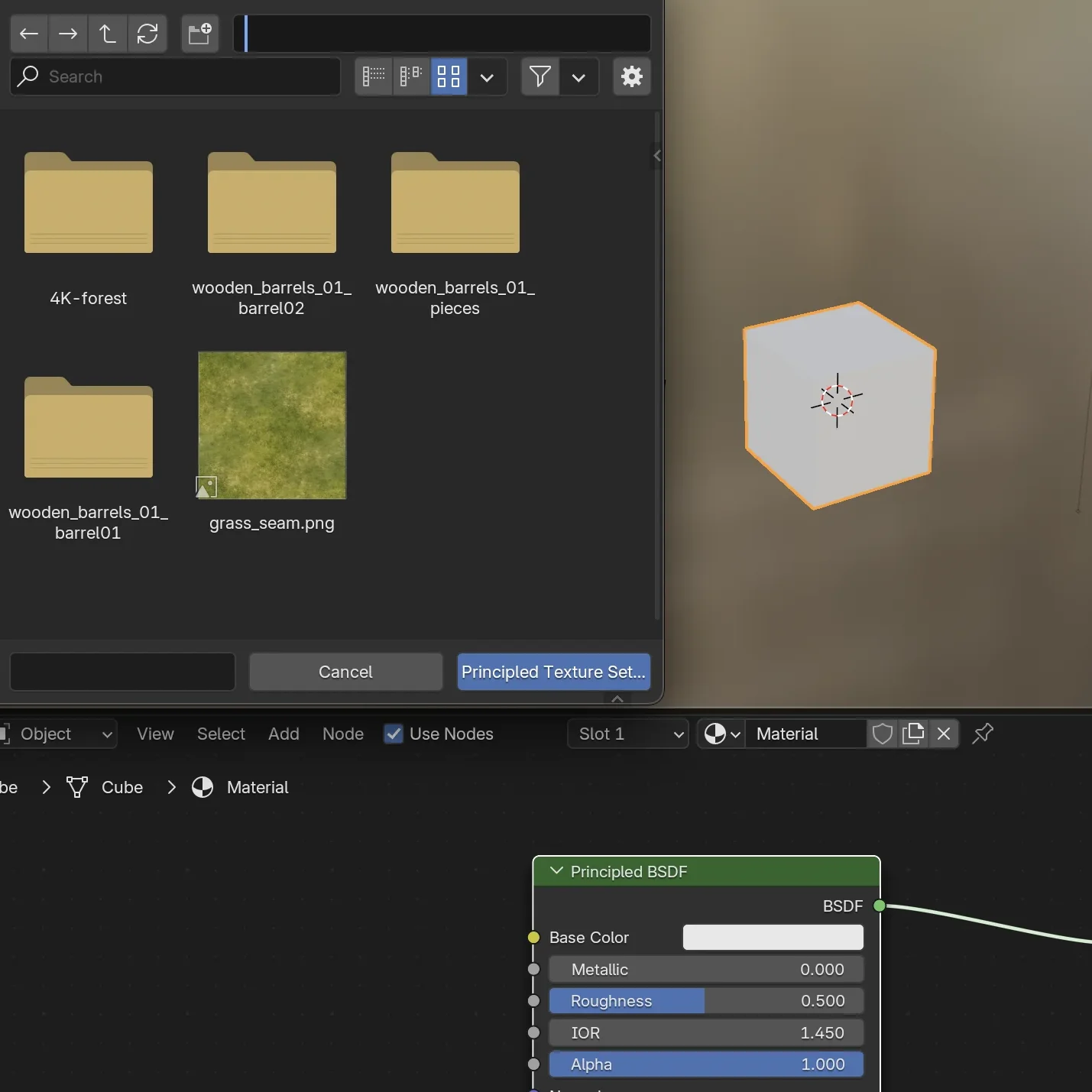 Material imported into Blender